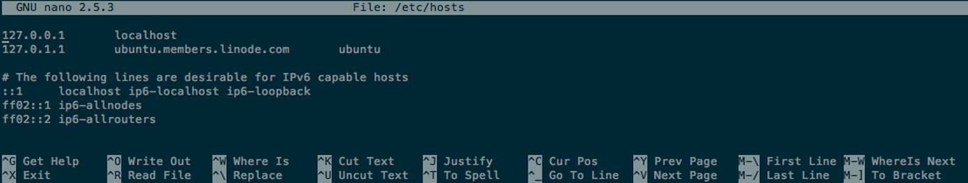 Ubuntu hosts file in nano Ubuntu hosts file in nano